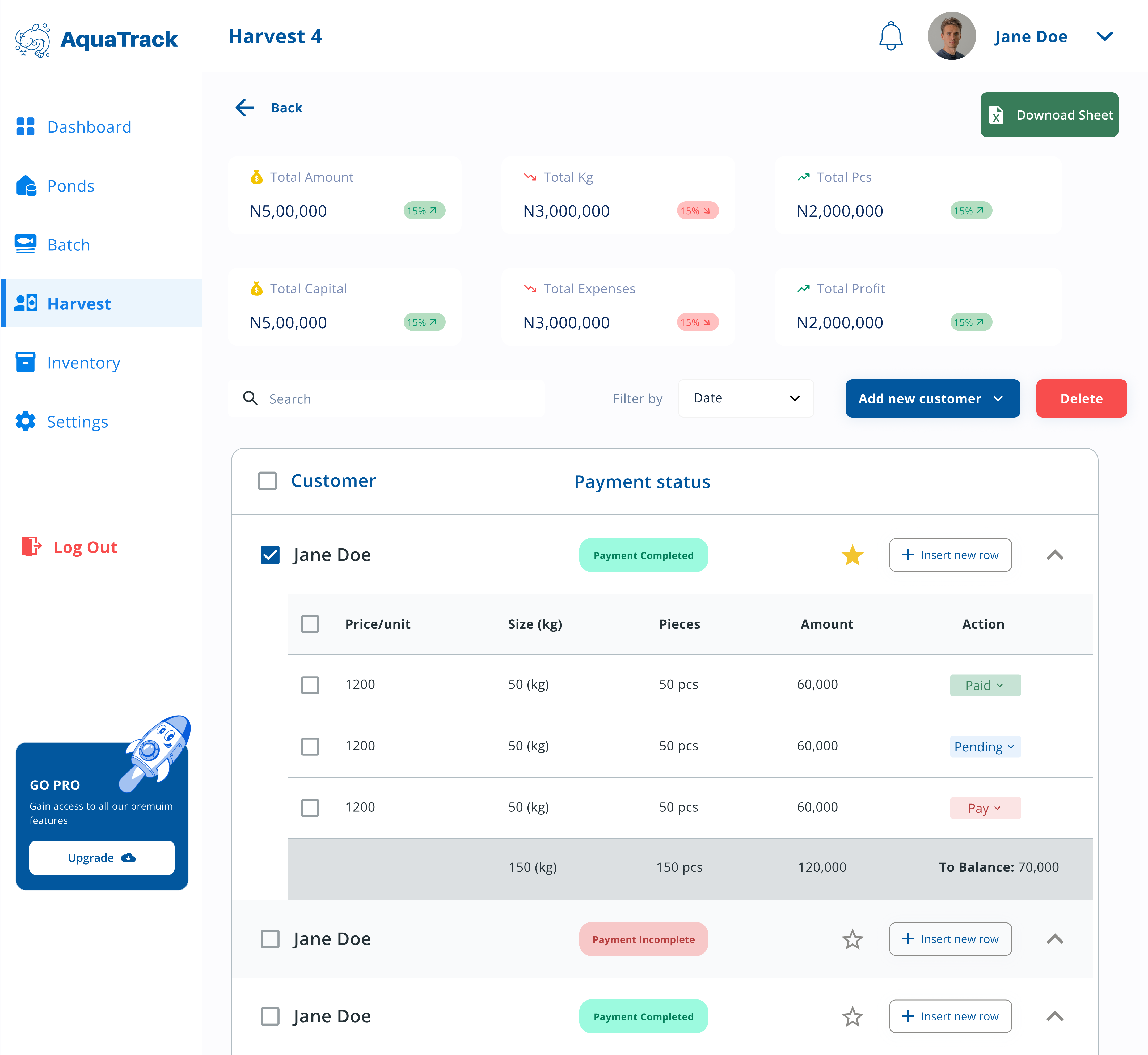 Aquatrack Harvest Active